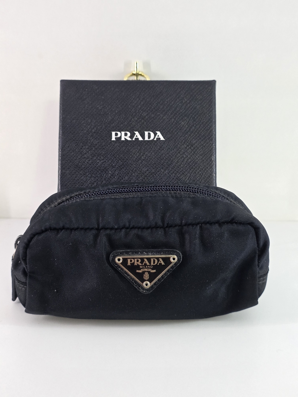 Authentic PRADA Black Nylon Small Beauty Pouch